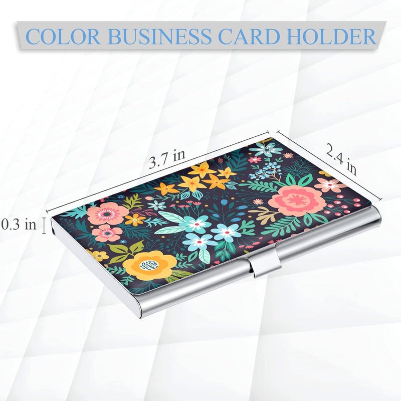 Xavier 2 Pack Business Card Holder，Color Printing Men's and Women's Business Card Case，Ultra-Thin Metal Business Card Organizer，Carry-on Pocket Wallet Business Card Holder - Image 2